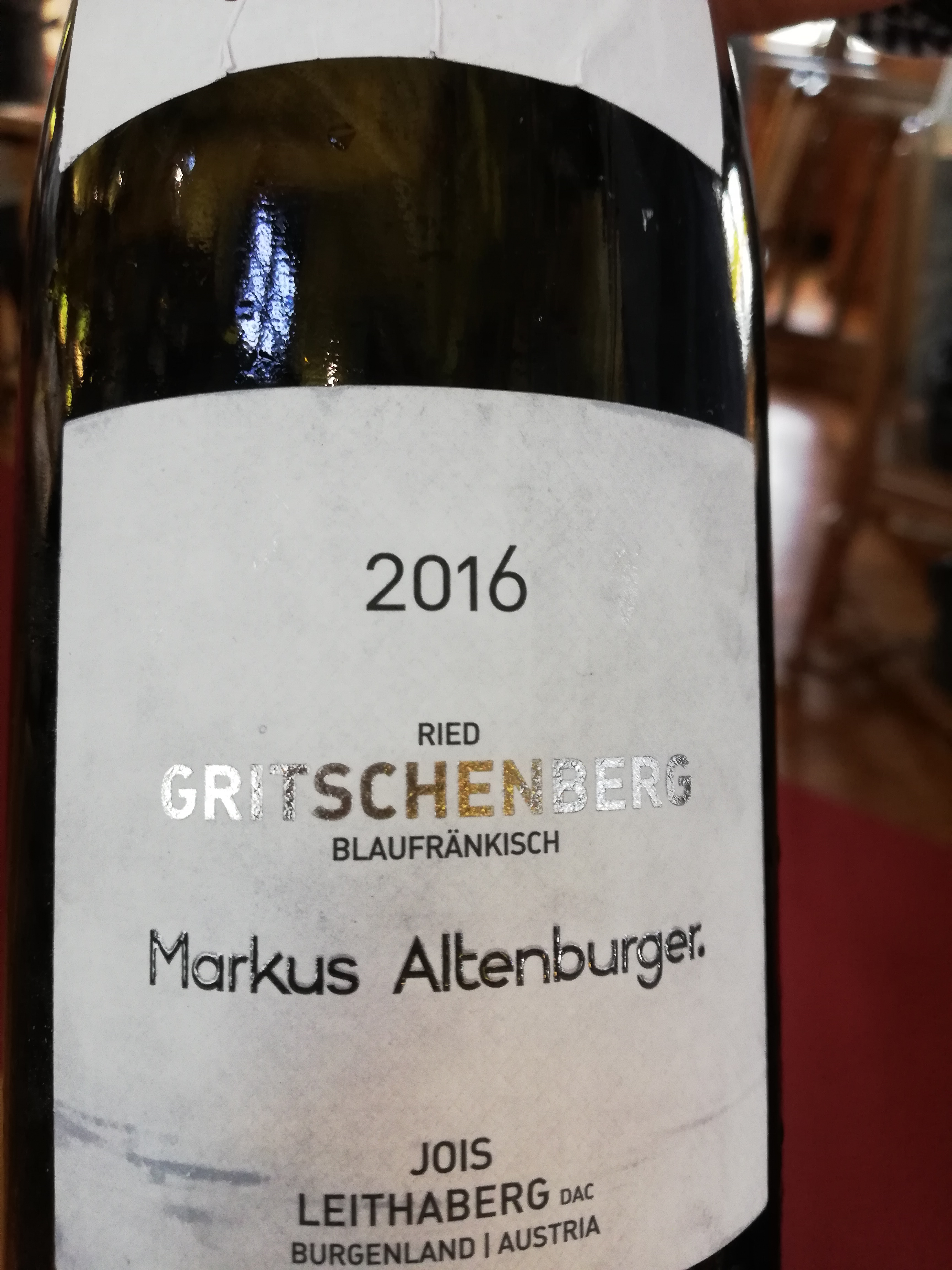 Markus Altenburger - Blaufränkisch Ried Gritschenberg 2016