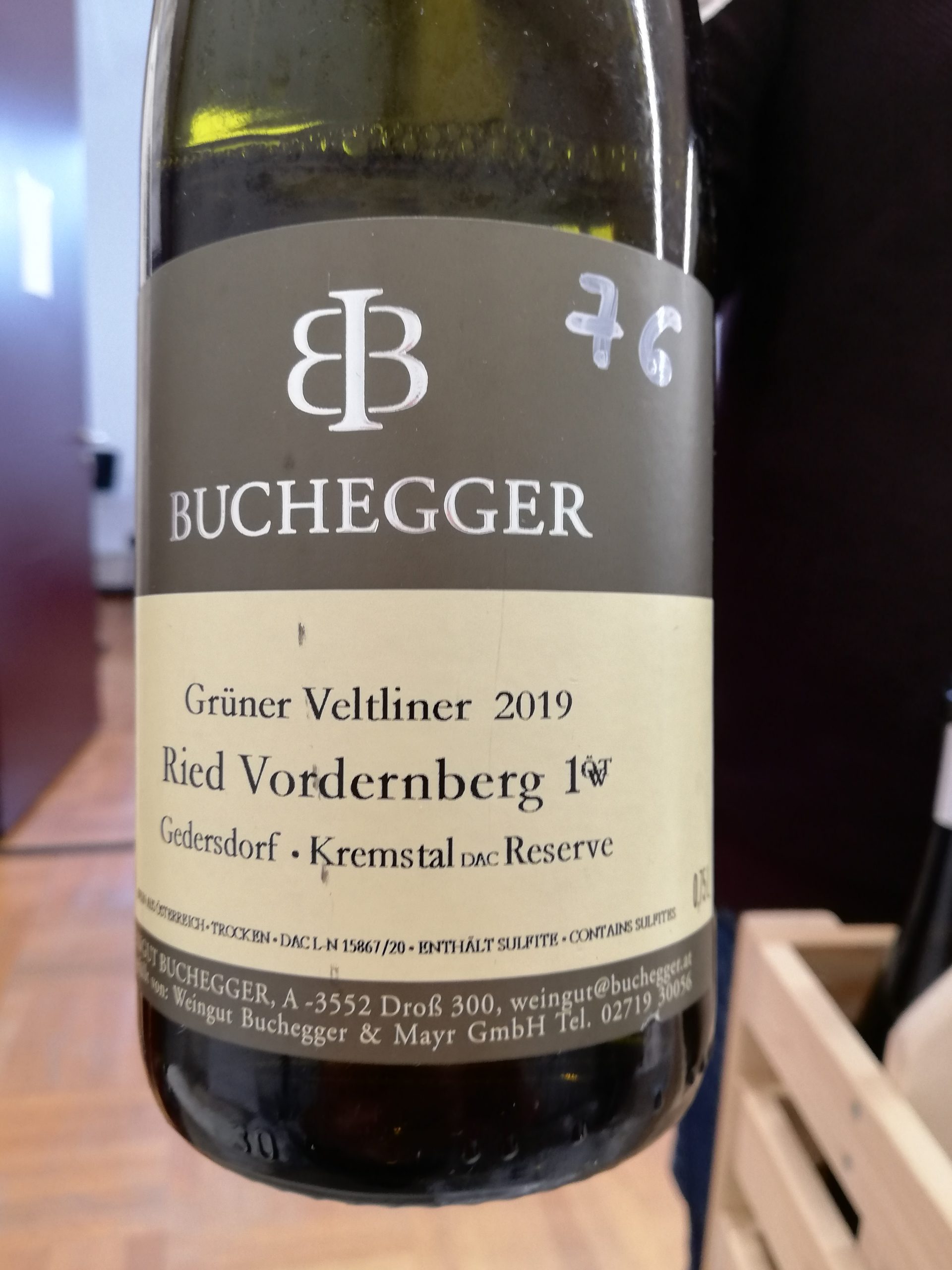 Buchegger - Grüner Veltliner Ried Vordernberg 2019