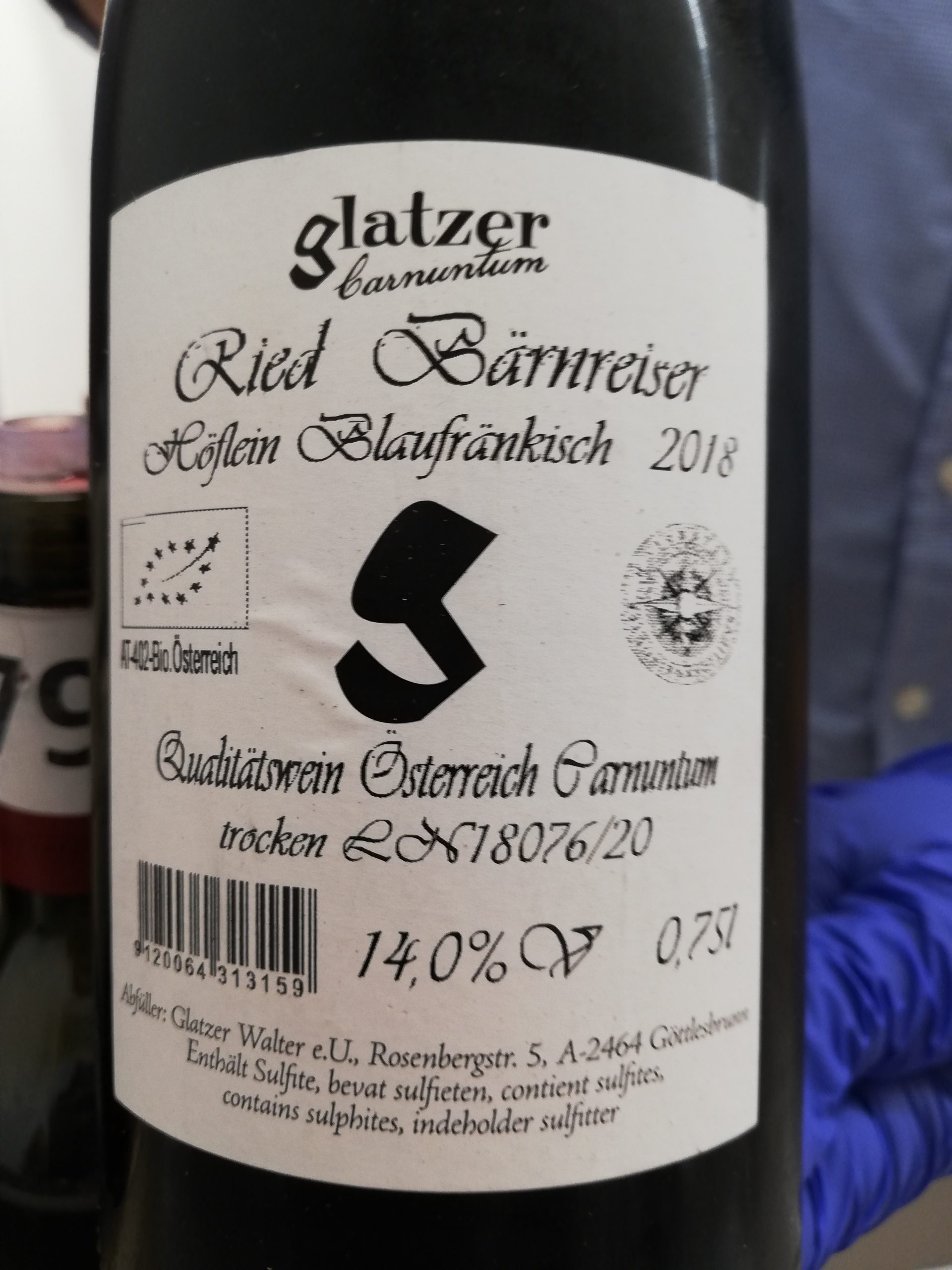 Walter Glatzer - Blaufränkisch Ried Bärnreiser 2018
