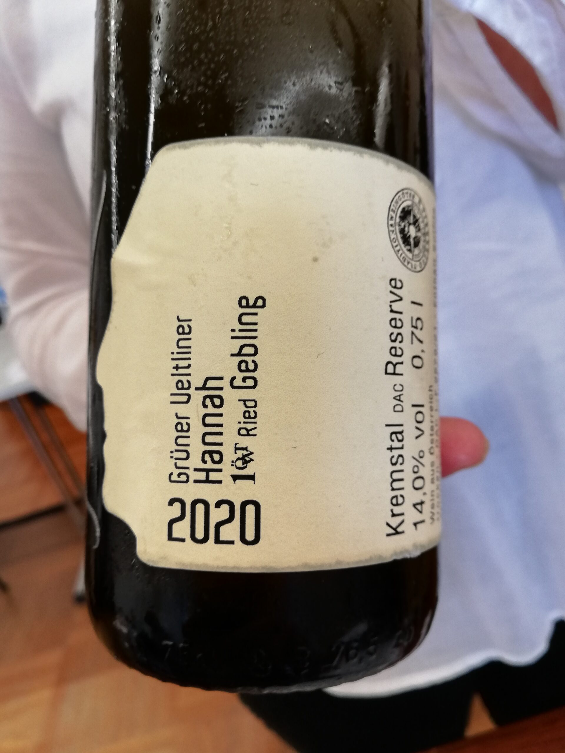 Hermann Moser - Grüner Veltliner Ried Gebling Erste Lage Hannah 2020